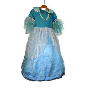 Girls Mermaid Princess Dress Costume  Ariel Size 7-8 Years Hooped Skirt Pearls